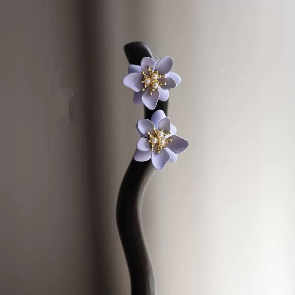 Purple Dawn | Twin Bloom Ebony Hairpin