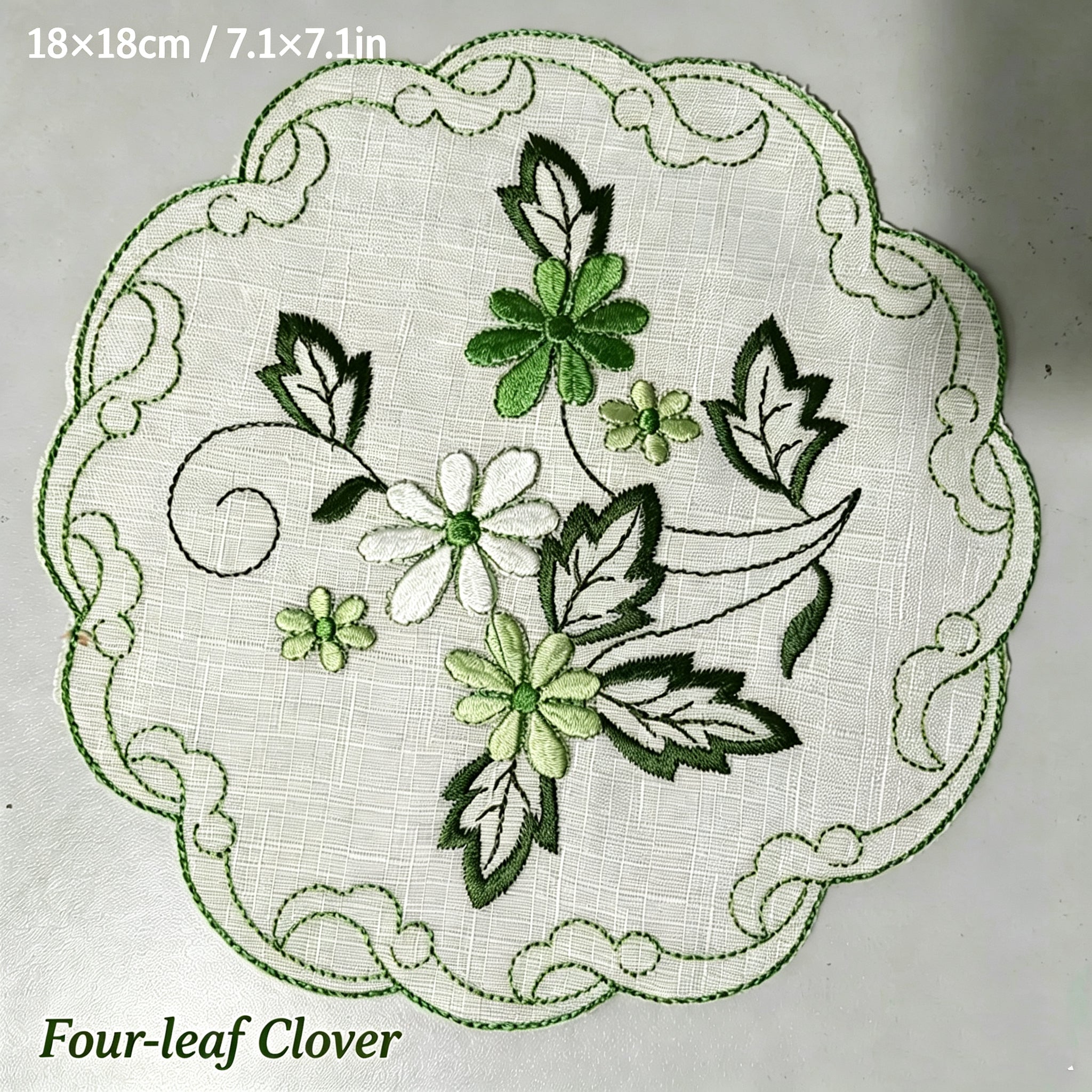 Embroidered Floral Coaster Set | 3 or 6 Piece Linen Lace Trim Cup Mats