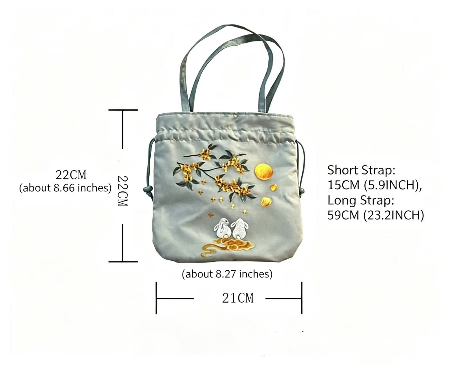 Embroidered Drawstring Bucket Bag - Premium Suzhou Embroidery Gift Pouch, Multi-Style Options