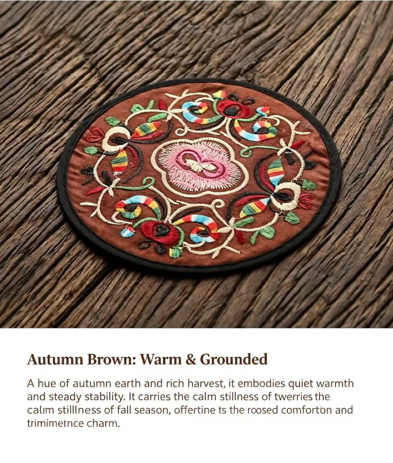 Chinese Four Seasons & Festivals Embroidered Coaster Set - Handcrafted Traditional Art 6* 13*13CM/ pc