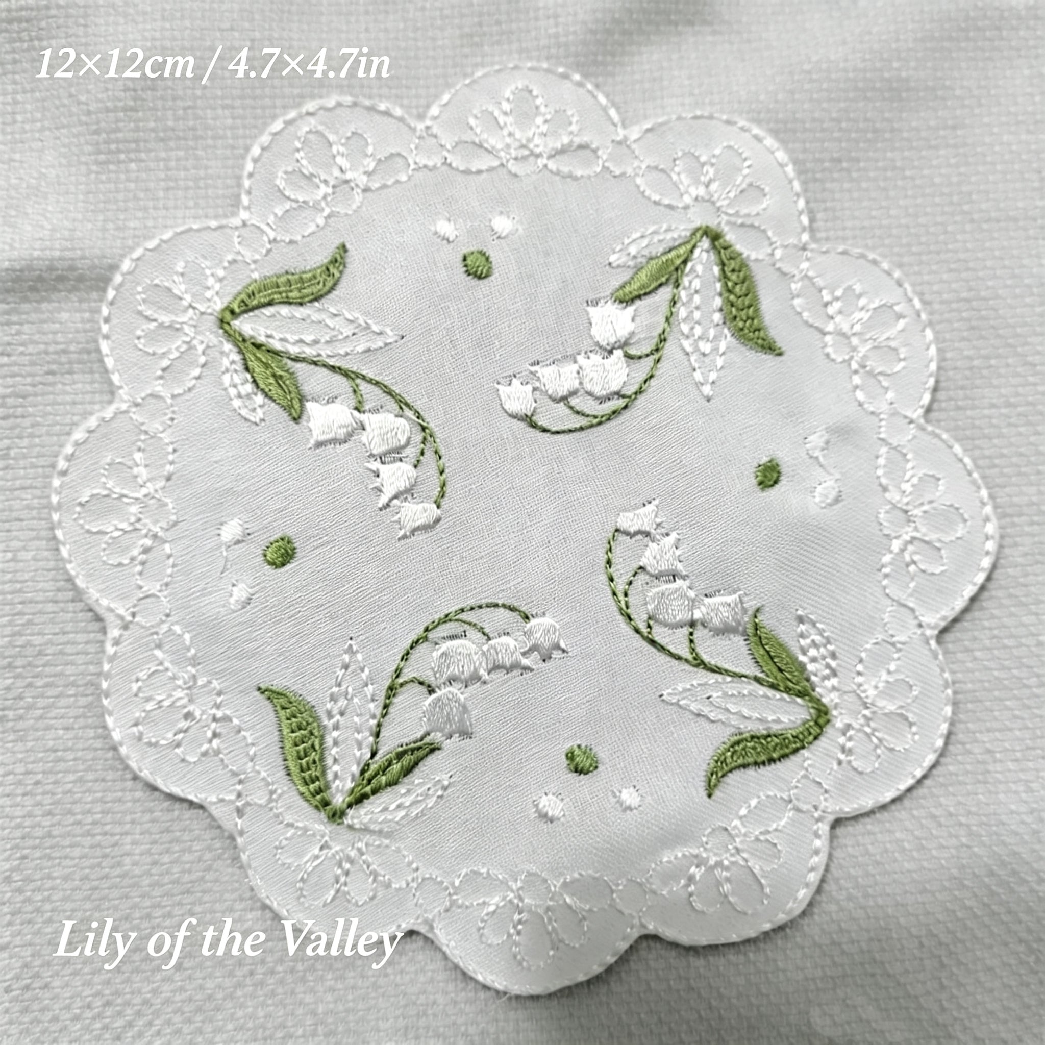 Embroidered Floral Coaster Set | 3 or 6 Piece Linen Lace Trim Cup Mats