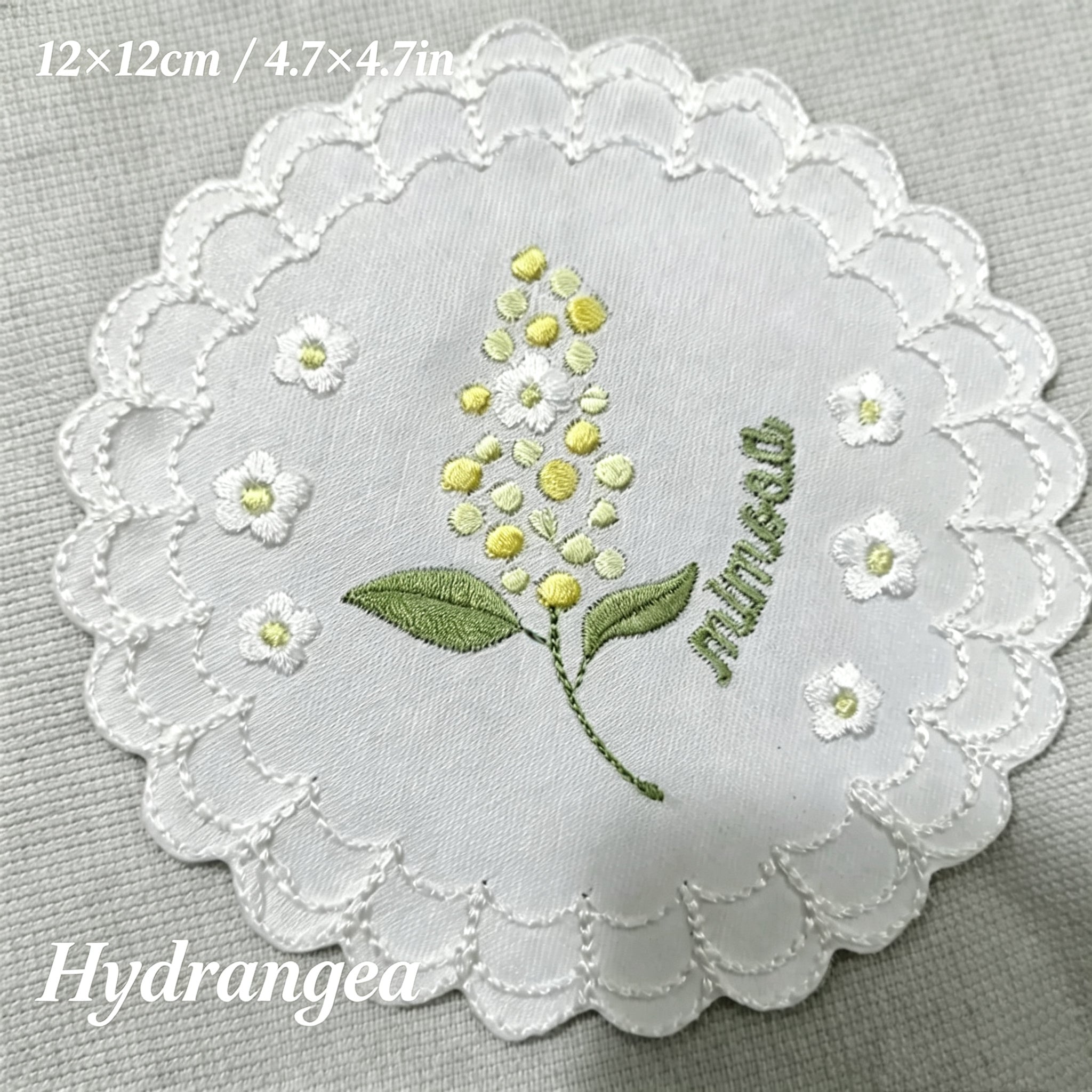 Embroidered Floral Coaster Set | 3 or 6 Piece Linen Lace Trim Cup Mats