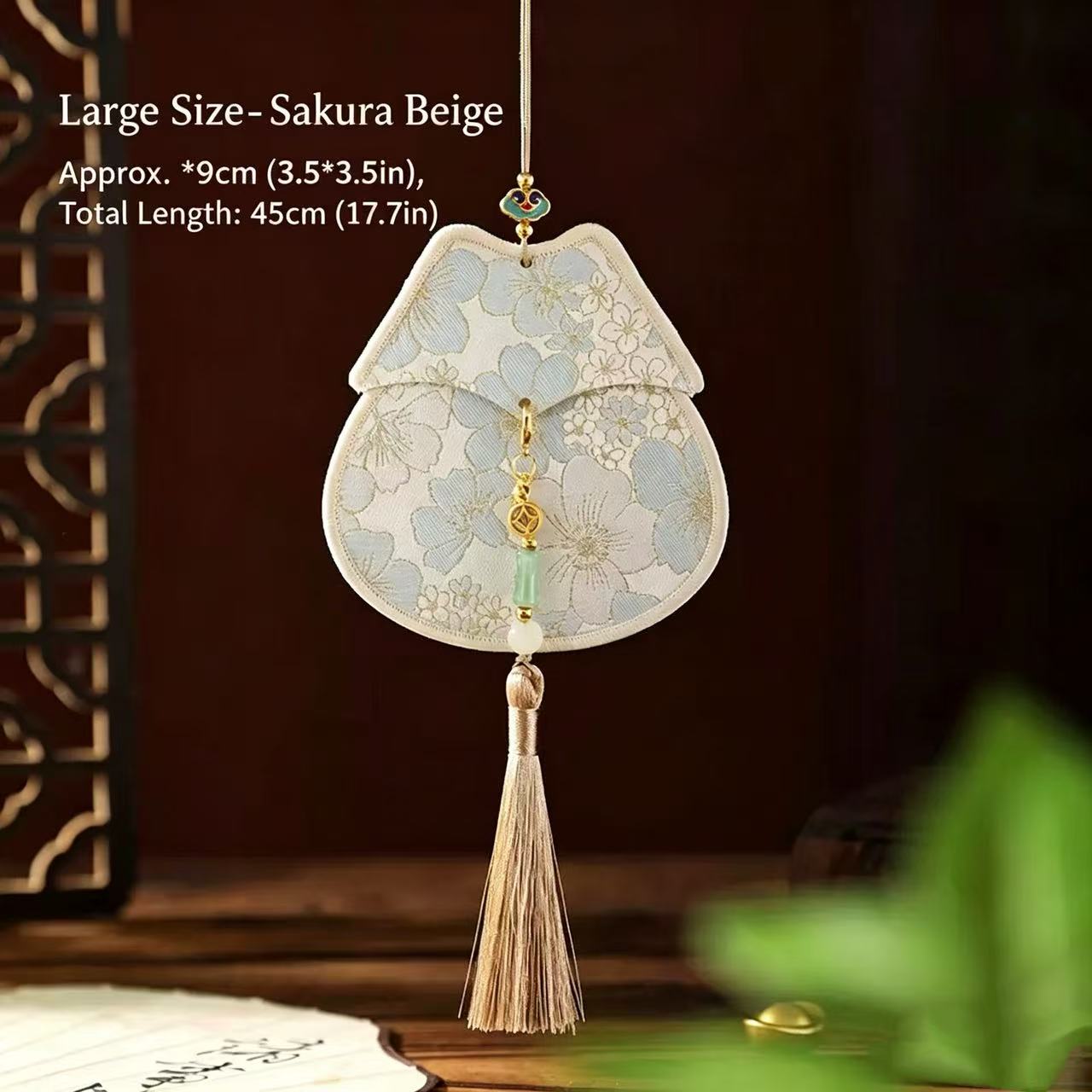 Traditional Chinese Song Brocade Sachet Ornament | Handcrafted Embroidered Pouch with Tassel for Jewelry Storage, Car & Home Decor