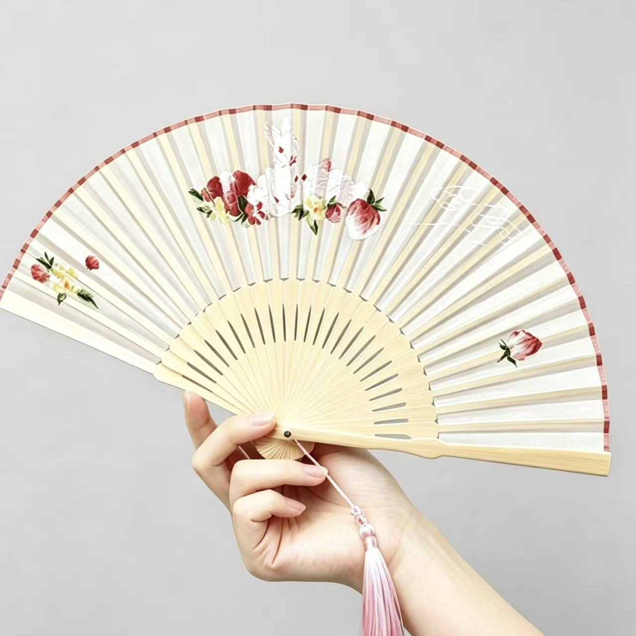 Embroidered Folding Fan
