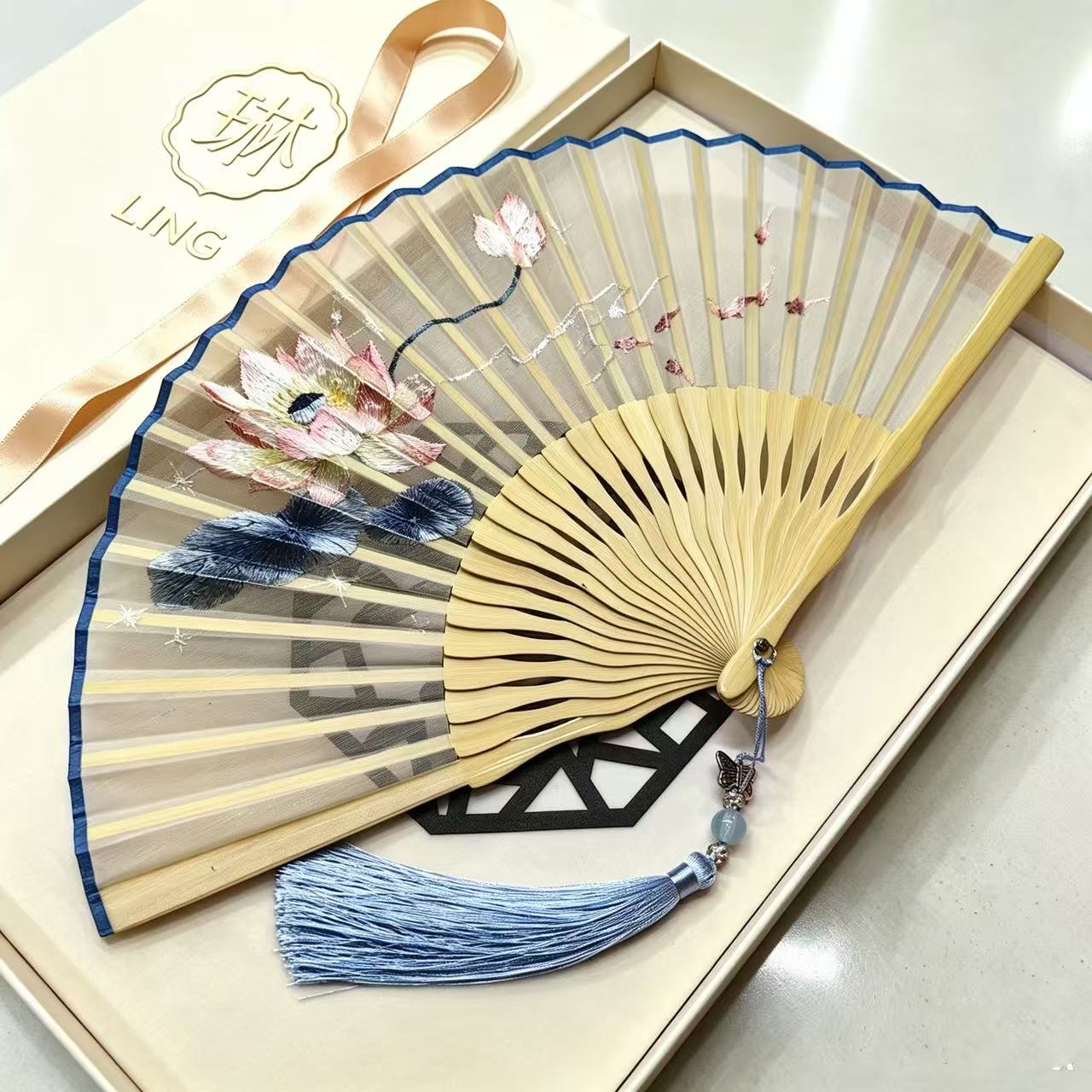 Embroidered Folding Fan
