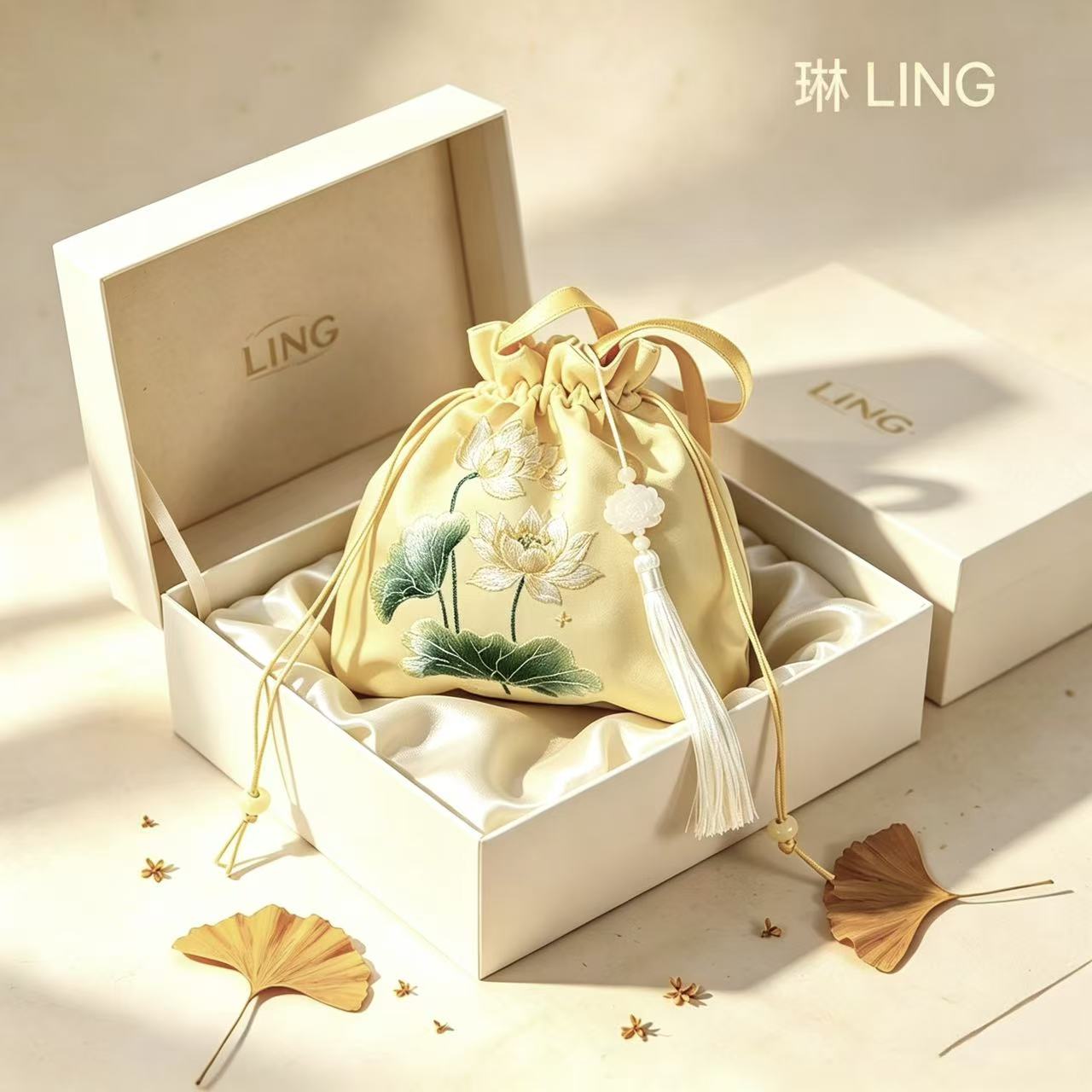 Embroidered Drawstring Bucket Bag - Premium Suzhou Embroidery Gift Pouch, Multi-Style Options