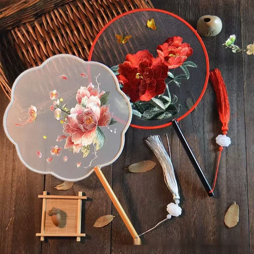 Double -Sided Hand-Embroidered Silk Fan